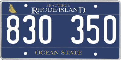 RI license plate 830350
