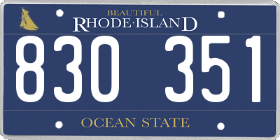 RI license plate 830351