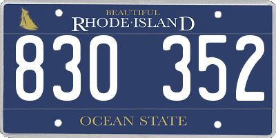RI license plate 830352