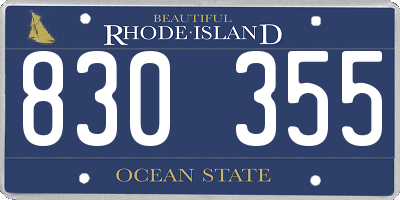 RI license plate 830355
