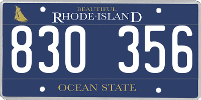 RI license plate 830356