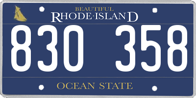 RI license plate 830358