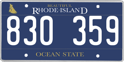 RI license plate 830359