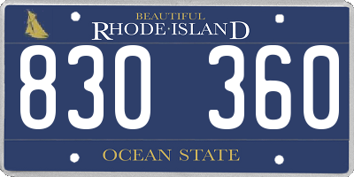 RI license plate 830360