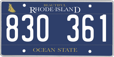 RI license plate 830361