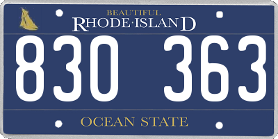 RI license plate 830363