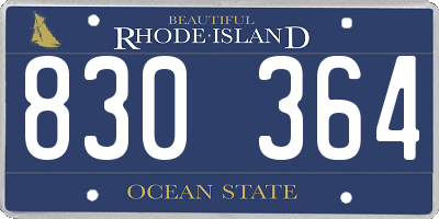 RI license plate 830364