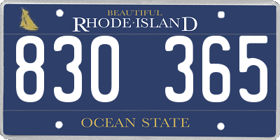 RI license plate 830365