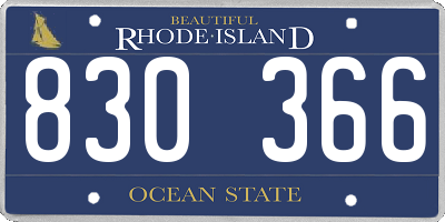 RI license plate 830366