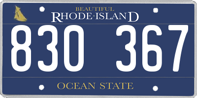 RI license plate 830367