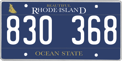 RI license plate 830368