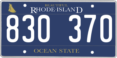 RI license plate 830370