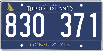 RI license plate 830371