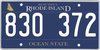 RI license plate 830372