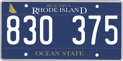 RI license plate 830375