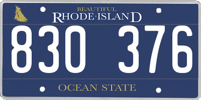 RI license plate 830376