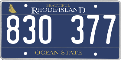 RI license plate 830377