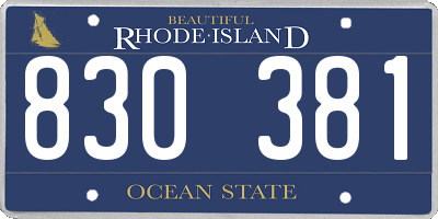 RI license plate 830381