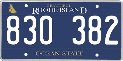 RI license plate 830382