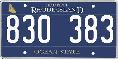 RI license plate 830383