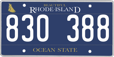 RI license plate 830388