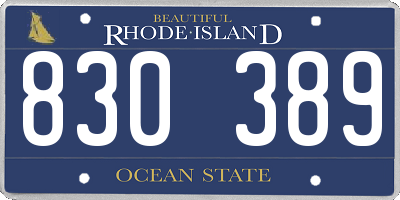 RI license plate 830389
