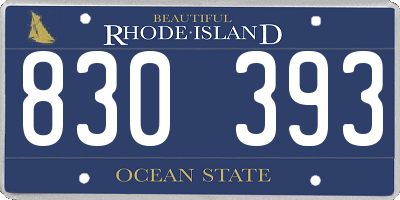 RI license plate 830393