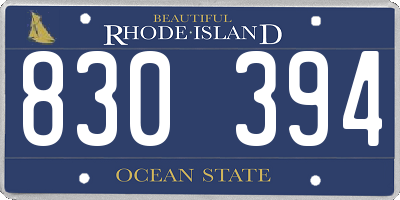 RI license plate 830394
