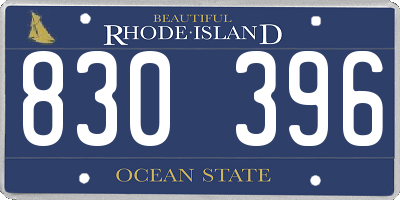 RI license plate 830396