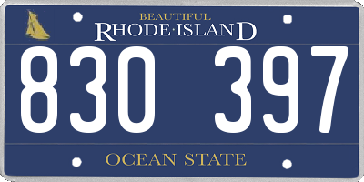 RI license plate 830397