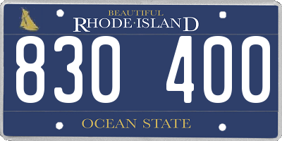 RI license plate 830400