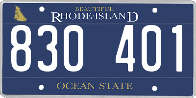 RI license plate 830401