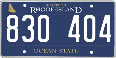 RI license plate 830404