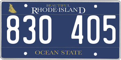 RI license plate 830405
