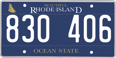 RI license plate 830406