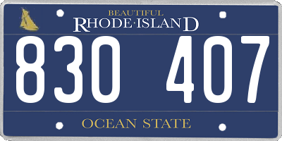RI license plate 830407