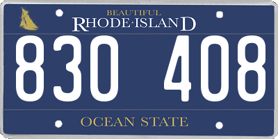 RI license plate 830408
