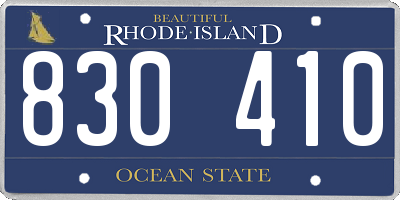 RI license plate 830410