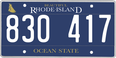 RI license plate 830417