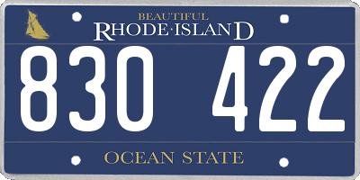 RI license plate 830422