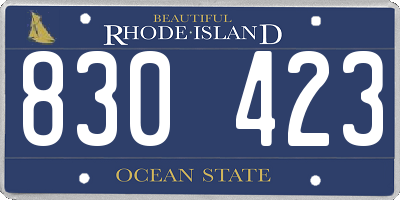 RI license plate 830423