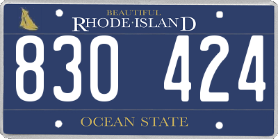 RI license plate 830424