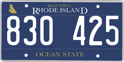RI license plate 830425