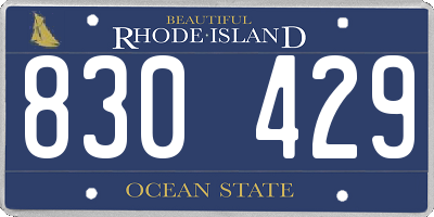 RI license plate 830429