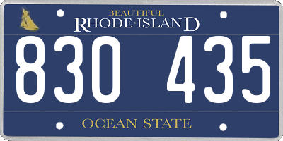 RI license plate 830435