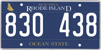 RI license plate 830438