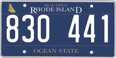 RI license plate 830441