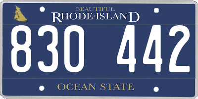 RI license plate 830442