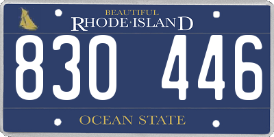 RI license plate 830446