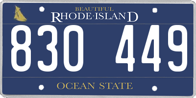 RI license plate 830449